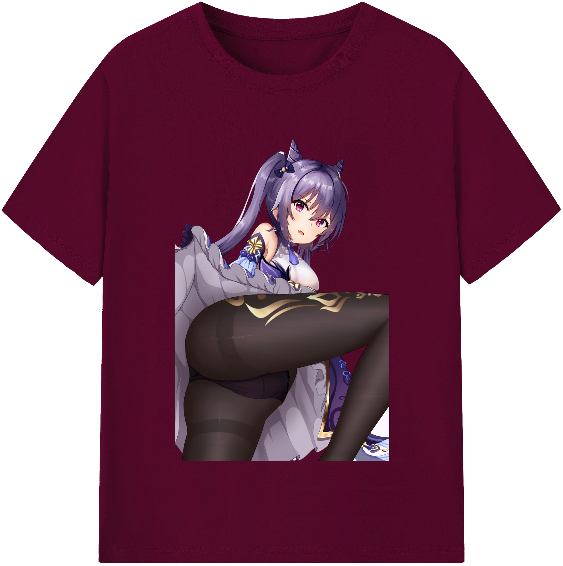 げんし神 刻晴 こくせい genshin Kokusei レディースカジュアルプリントTシャツ（綿100％）